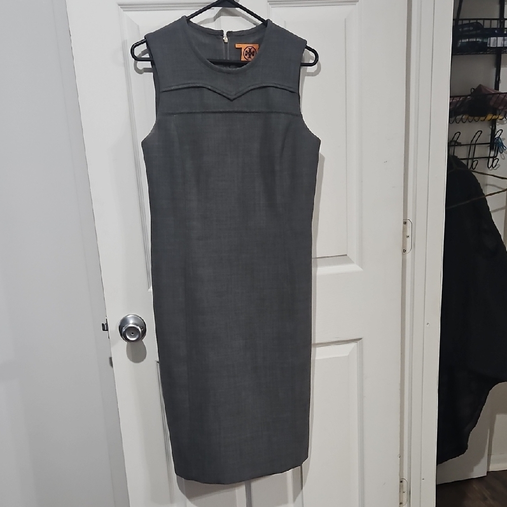 Tory Burch Wool Blend Sheath Dress | Sleeveless Workwear | Size 8
